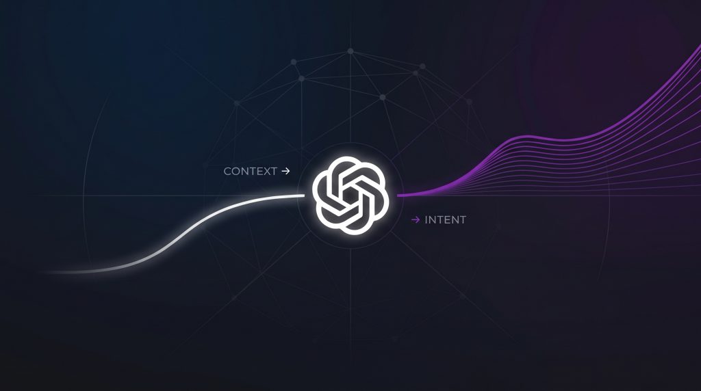 GPT Logo vor einer Visualisierung eines Neuronalen Netzwerks
